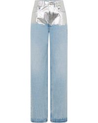 Rabanne - Metallic-Detailed High-Rise Straight-Leg Jeans - Lyst