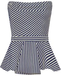 ANDRES OTALORA - Alborada Draped Cotton Twill Peplum Top - Lyst