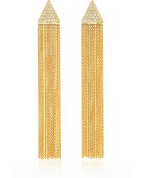 Misahara Tassel 18k Yellow Gold Diamond Earrings - White