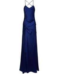 Victoria Beckham - Twist Detail Maxi Slip Dress - Lyst