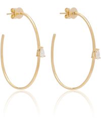 Anita Ko - 18k Yellow Gold Diamond Large Hoop Earrings - Lyst