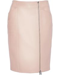 Tom Ford - Zipper-Detailed Leather Knee-Length Skirt - Lyst