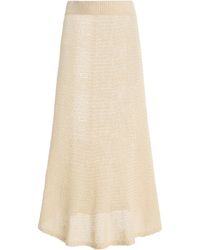 KHAITE - Inaya Silk-Blend Knit Midi Skirt - Lyst