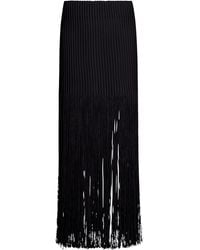 Alaïa - Fringed Knit Maxi Skirt - Lyst