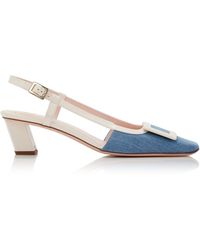 Roger Vivier - Belle Vivier Denim Slingback Pumps - Lyst
