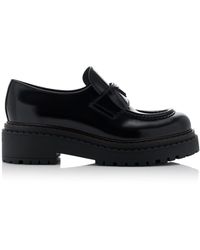 Prada - Double Chocolate Leather Loafers - Lyst