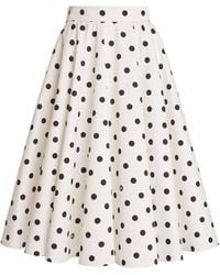 Dolce & Gabbana - Polka-dot Cotton-drill Midi Skirt - Lyst