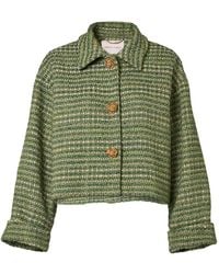 Carolina Herrera - Cropped Cotton-Blend Tweed Jacket - Lyst