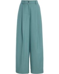 Sloan - Exclusive Pleated Twill Wide-Leg Trousers - Lyst