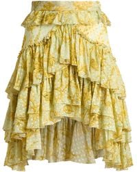 Etro - Ruffled Silk-Blend Mini Skirt - Lyst
