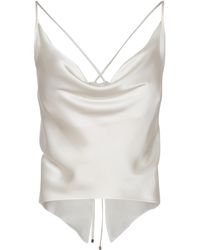 ANDRES OTALORA - Ecos De Luna Draped Satin Charmeuse Top - Lyst