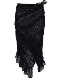 Magda Butrym - Gathered Cotton Midi Skirt - Lyst