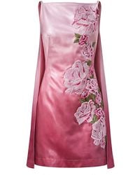 La Fuori - Rose Armour Embroidered Mini Dress - Lyst