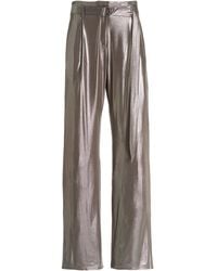 LAPOINTE - Pleated Metallic-silk Wide-leg Pants - Lyst