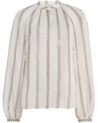 Gabriela Hearst - Gian Boot-Striped Silk Top - Lyst