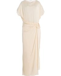 Bondi Born - Ardea Hammered Satin Maxi Wrap Dress - Lyst