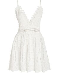 Alexis Evana Crocheted Mini Dress - White