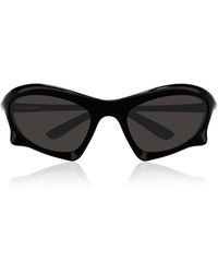 Balenciaga Wrap-frame Acetate Sunglasses - Black