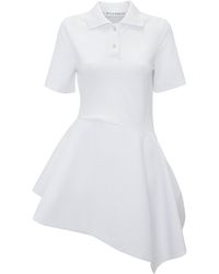 JW Anderson - Asymmetric Polo Cotton Mini Dress - Lyst