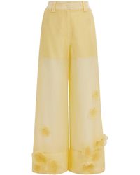 Aje. - Cloudscape Organza Wide-Leg Pants - Lyst