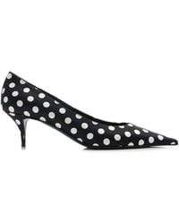AMINA MUADDI - Barbara Polka-Dot Satin Pumps - Lyst