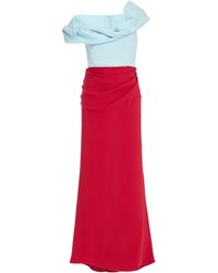 Rosie Assoulin - Twisted Off-the-shoulder Silk Midi Dress - Lyst