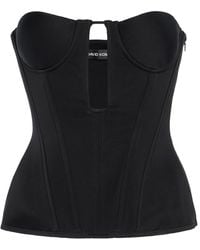 David Koma - Cutout Satin Corset Top - Lyst