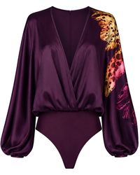Andrés Pajón - Copal Printed Satin Top - Lyst
