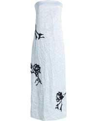 Erdem - Embroidered Crinkled Satin Midi Dress - Lyst
