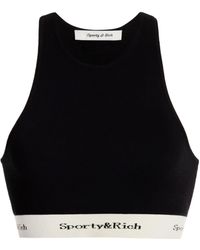 Sporty & Rich - Ribbed-knit Cropped Tank Top - Lyst