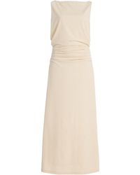 Mor Noir Portia Pierced Knit Maxi Dress in Natural | Lyst Australia