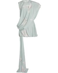 Stella McCartney - Asymmetric Printed Silk Mini Dress - Lyst