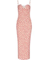 Alaïa - Polka-Dot Jersey Midi Dress - Lyst