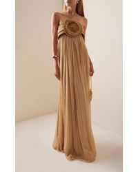 Alexis Sinclair Ruffled Silk chiffon Maxi Dress in Green Lyst