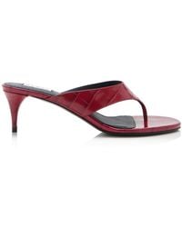 Alaïa - Infra Croc-effect Leather Sandals - Lyst