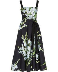 Womens Clothing Dresses Casual and summer maxi dresses Carolina Herrera Synthetic Midi Dress in Black 