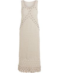 Rabanne - Embellished Crocheted Cotton Midi Dress - Lyst