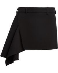 Givenchy - Slashed Wool Mini Skirt - Lyst