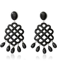 Julietta - Melina Rhodium-Plated Brass Resin Earrings - Lyst
