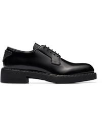 Prada - Logo-Detailed Leather Oxford Loafers - Lyst