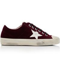 Golden Goose - V-star 2 Leather-trimmed Velvet Sneakers - Lyst