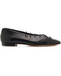 Jimmy Choo - Margot Lace-Up Leather Flats - Lyst