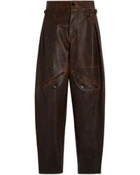 Ralph Lauren - Hania Distressed Leather Tapered Pants - Lyst