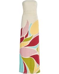 Cala De La Cruz - Exclusive Riviera Daphne Strapless Printed Jersey Maxi Dress - Lyst