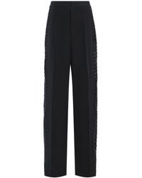 DIOTIMA - Crystal-Embellished Wool Wide-Leg Pants - Lyst