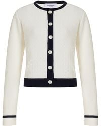 Thom Browne - Pointelle-knit Cotton Cardigan - Lyst