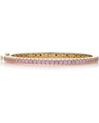 Sydney Evan - Large 14k Yellow Gold Diamond, Sapphire Bangle - Lyst