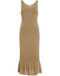 TOTEME - Fluted Hem Midi Dress - Lyst