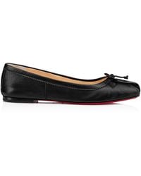 Christian Louboutin - Mamadrague Bow-Embellished Leather Flats - Lyst