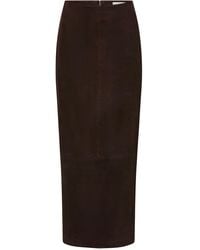 St. Agni - Suede Maxi Column Skirt - Lyst